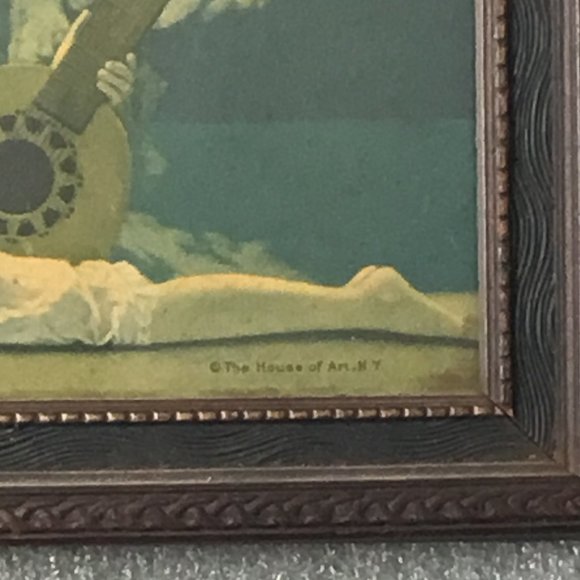 Antique & lovely Maxfield Parrish framed print - The Lute Players - Picture 10 of 10